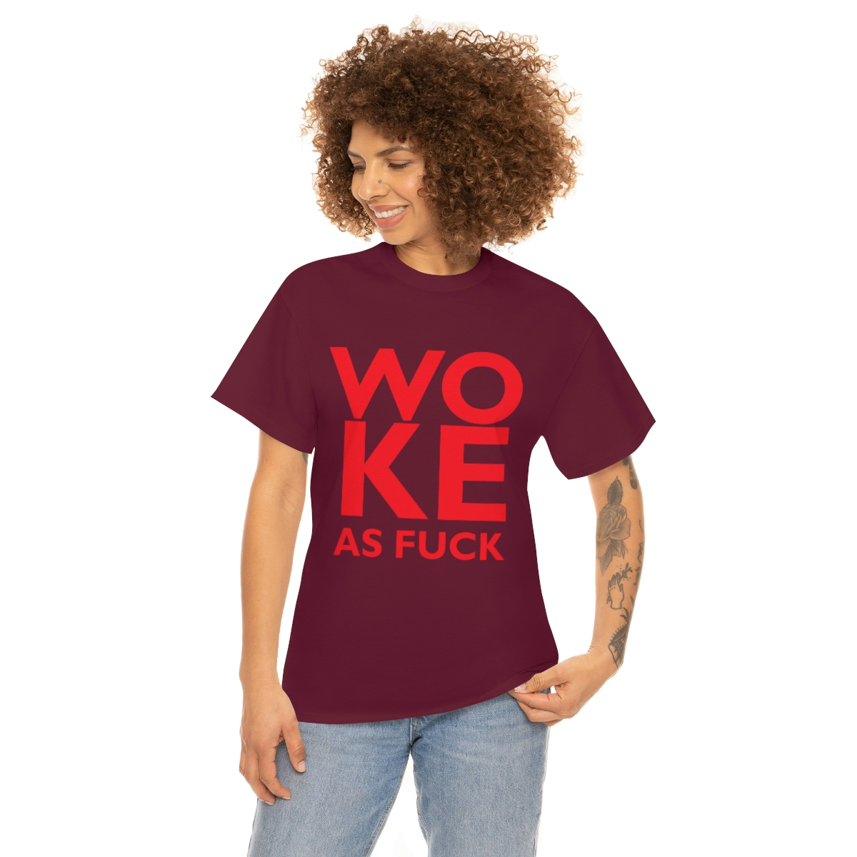 WOKE AF Unisex Heavy Cotton Tee - Image 4