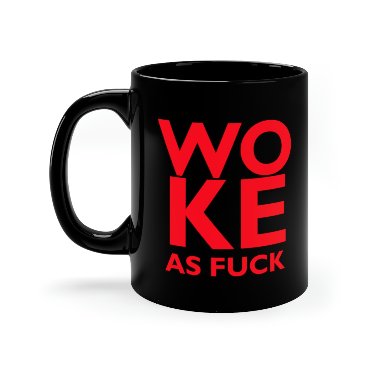 11oz Woke A F Black Mug - Image 3