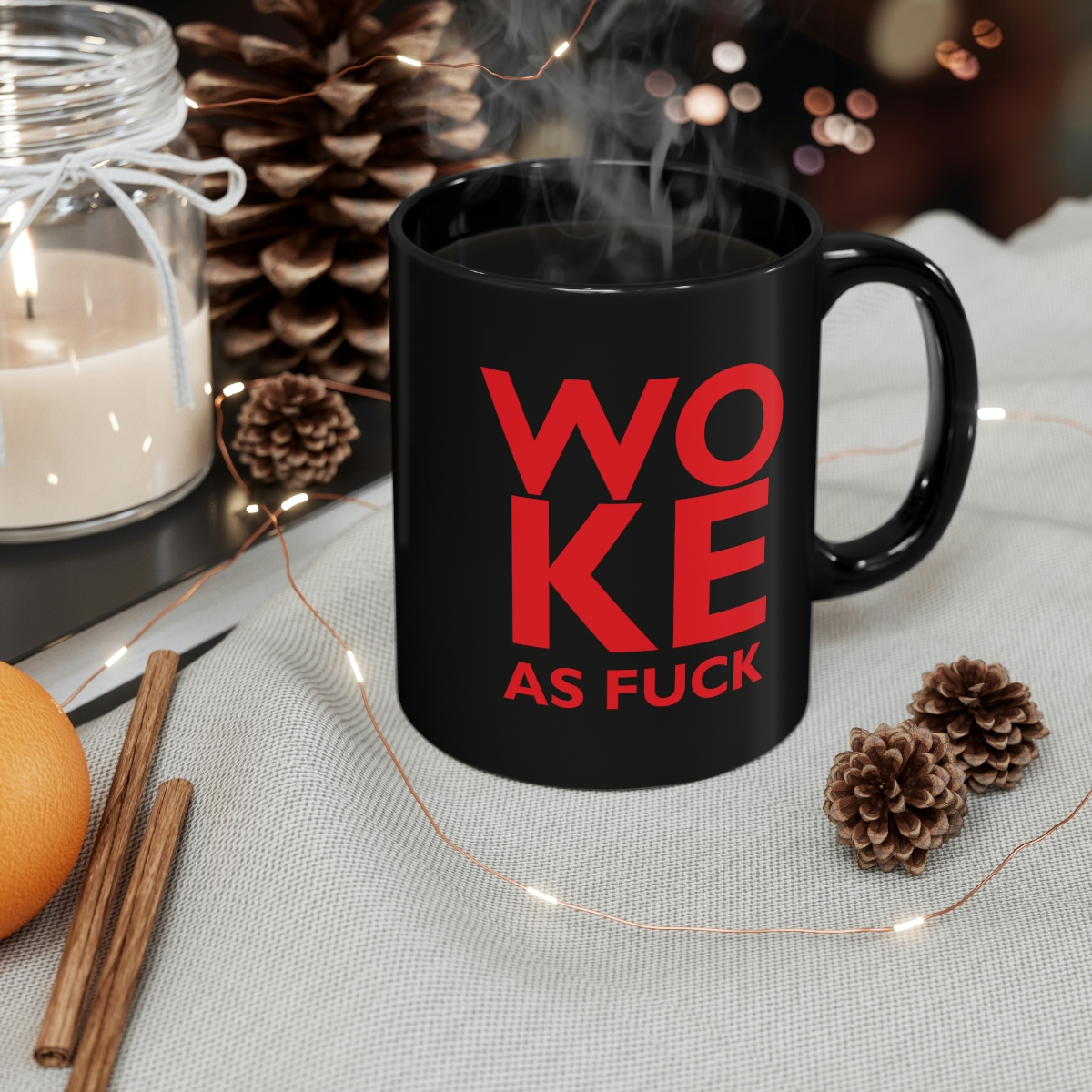 11oz Woke A F Black Mug - Image 5
