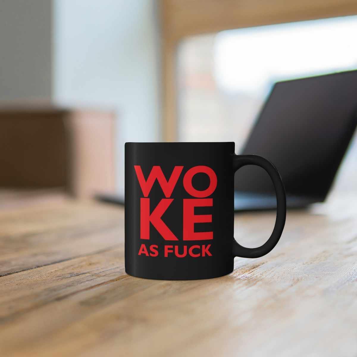 11oz Woke A F Black Mug - Image 6